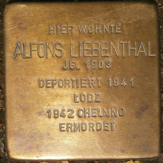 Stolperstein dedicated to Alfons Liebenthal