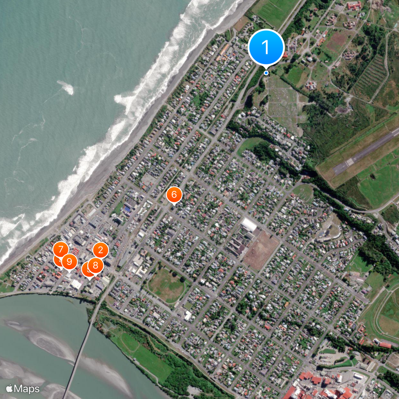 Westland Explorers' Monument Map