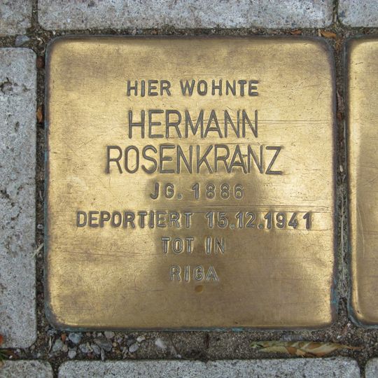 Stolperstein dedicated to Hermann Rosenkranz