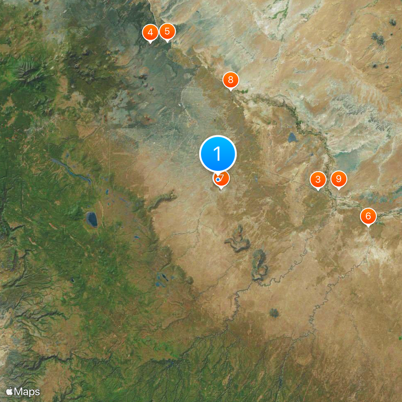 Canyon Diablo meteorite Map