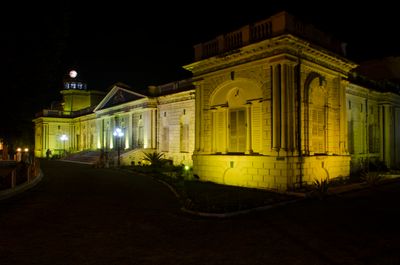 At night