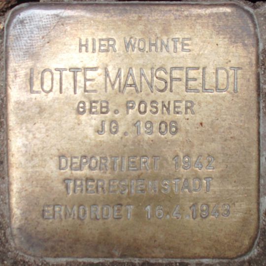 Stolperstein en memoria de Lotte Mansfeldt