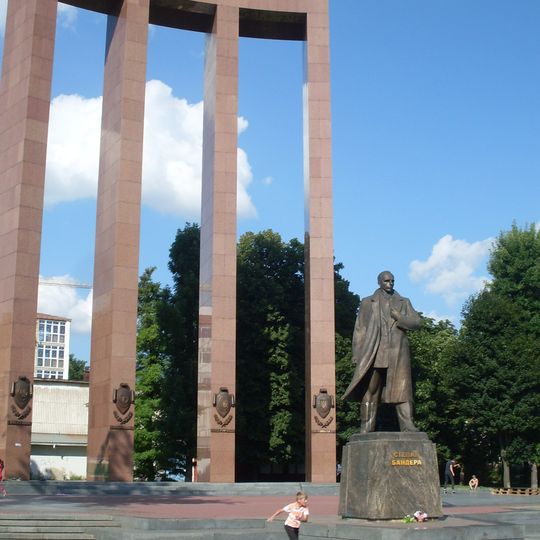 Stepan Bandera monument in Lviv