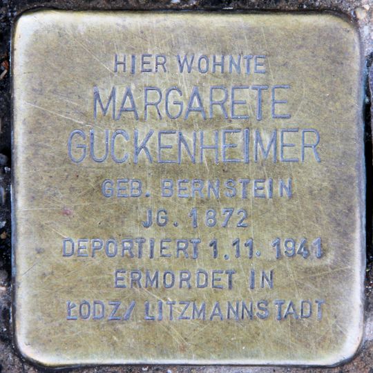 Stolperstein dedicated to Margarete Guckenheimer