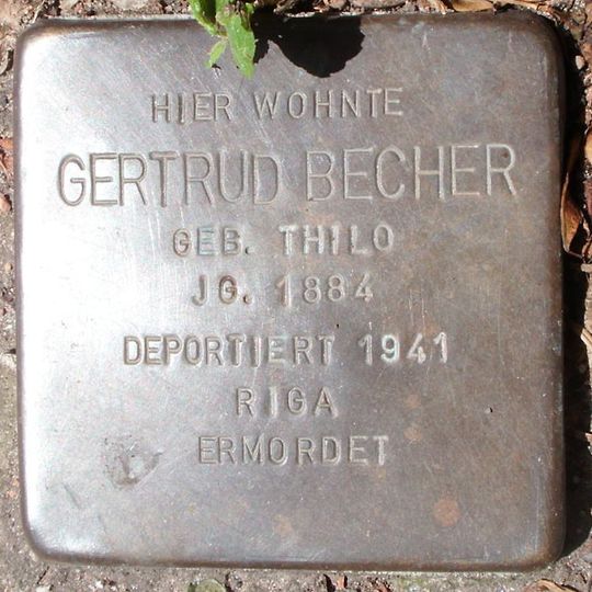 Stolperstein dedicated to Gertrud Becher