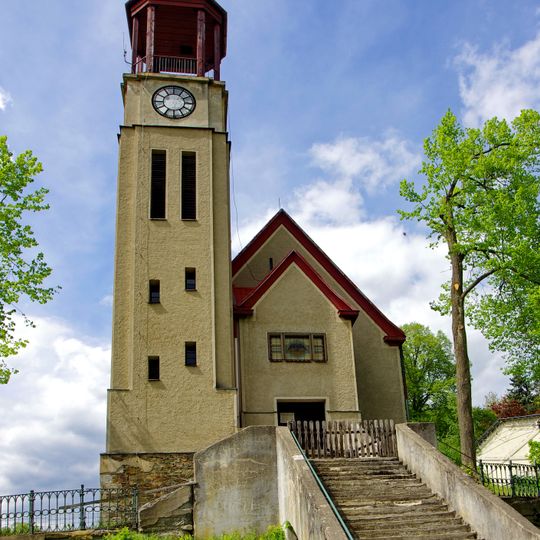 Schodiště k evangelickému kostelu v Kraslicích