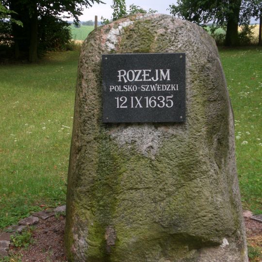 Polish-Swedish ceasefire memorial stone in Sztumska Wieś