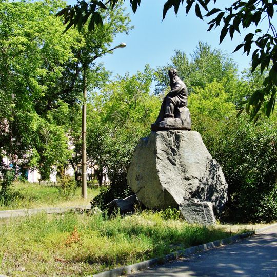 Statue of Pavel Bazhov in Kopeysk