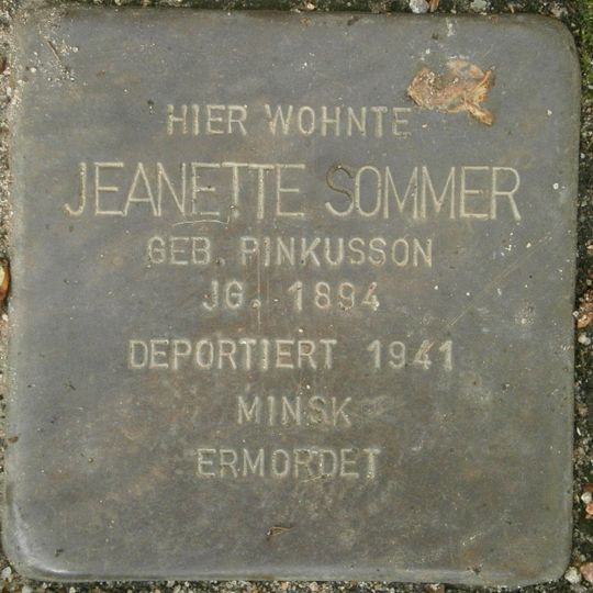 Stolperstein em memória de Jeanette Sommer