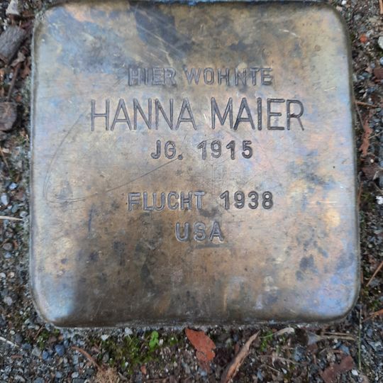 Stolperstein dedicated to Hanna Maier