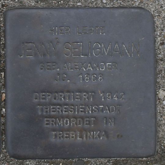 Stolperstein en memoria de Jenny Seligmann