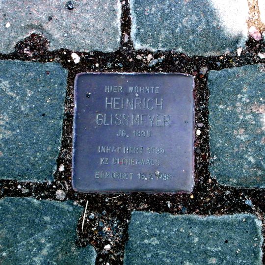 Stolperstein dedicated to Heinrich Glissmeyer
