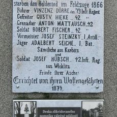 Pomník padlým z války 1866 na hřbitově v Chabařovicích