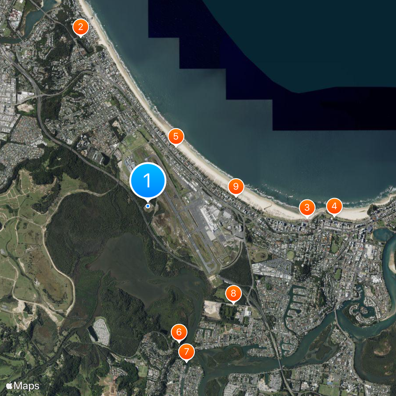 Gold Coast Airport Map