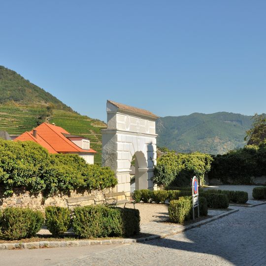 Schloss Niederhaus, Umfassungsmauer künstliche Wegsysteme und Kleindenkmale Park