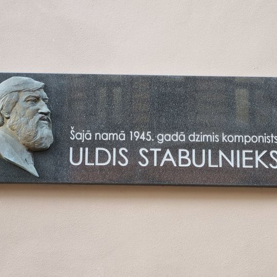 Commemorative plaque to Uldis Stabulnieks