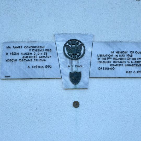 Pamětní deska osvobození Stupna americkou armádou