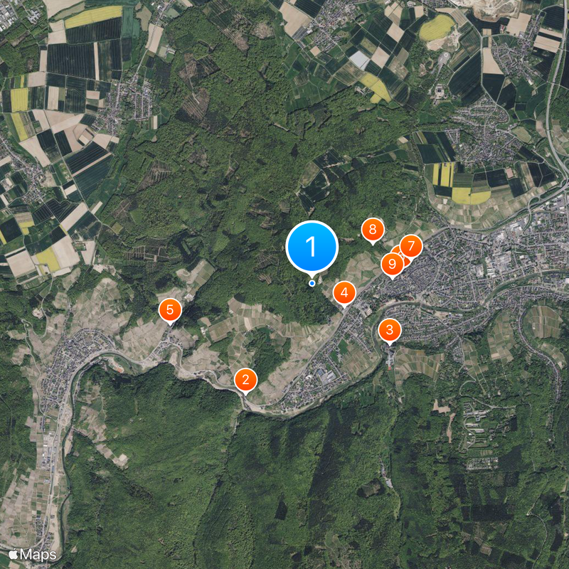 Ausweichsitz der Verfassungsorgane des Bundes im Krisen- und Verteidigungsfall zur Wahrung von deren Funktionstüchtigkeit Karte