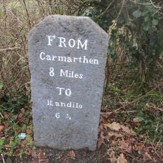Milestone opposite to Llanarthney Church
