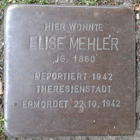 Stolperstein à la mémoire d’Elise Mehler