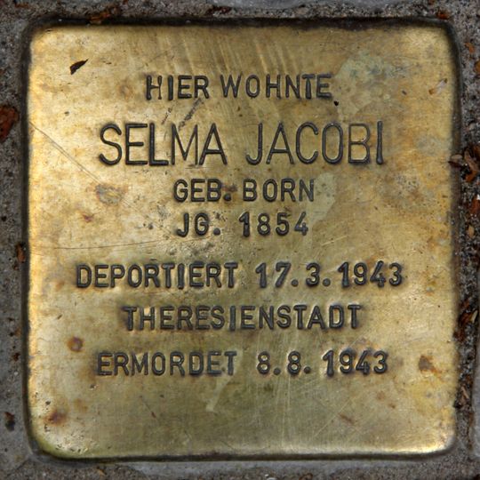 Stolperstein en memoria de Selma Jacobi