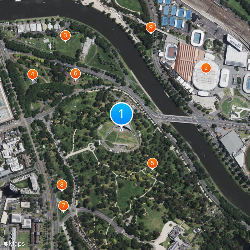 Sidney Myer Music Bowl Mapa