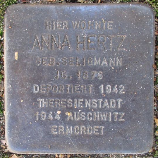 Stolperstein dedicated to Anna Hertz