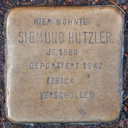 Stolperstein dedicated to Sigmund Hutzler