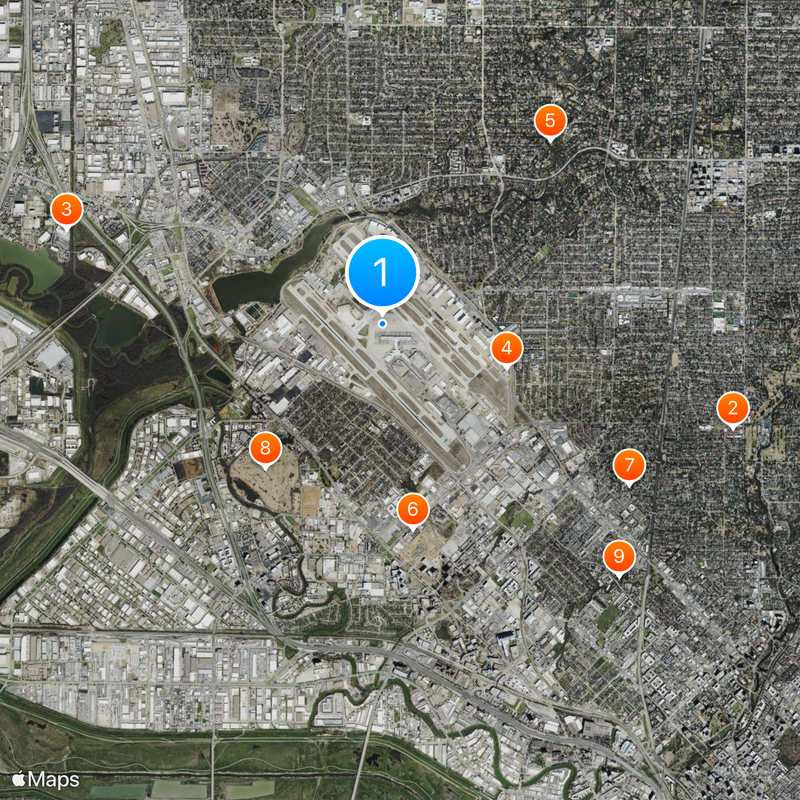 Aeropuerto Dallas Love Mapa