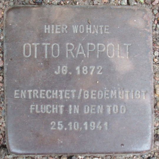 Stolperstein en memoria de Otto Rappolt