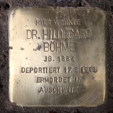 Stolperstein à la mémoire de Dr. Hildegard Böhme