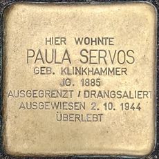Stolperstein dedicated to Paula Servos