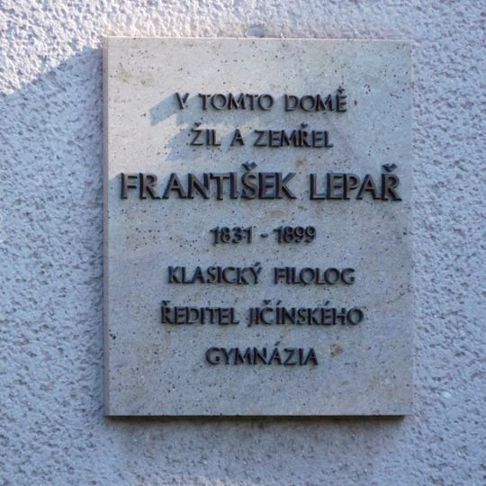 Plaque to František Lepař