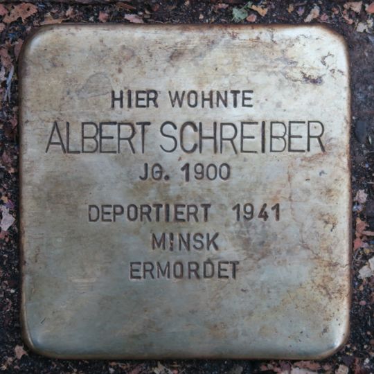 Stolperstein dedicated to Albert Schreiber