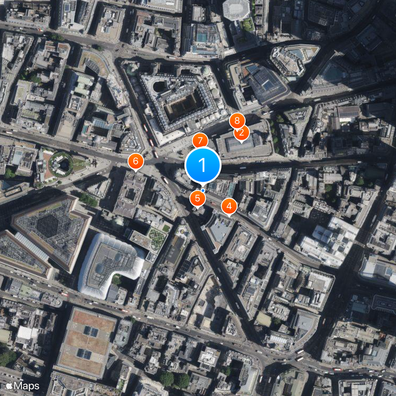 Bank and Monument stations Map