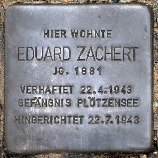 Stolperstein en memoria de Eduard Zachert