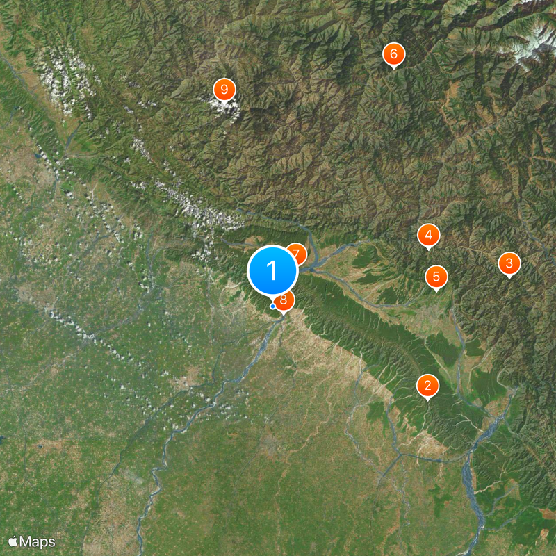 Kalesar National Park Karte