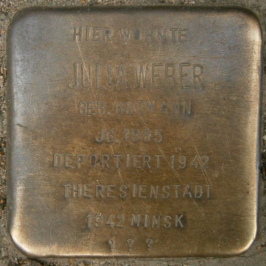 Stolperstein dedicated to Julia Weber