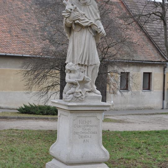 Statue of John of Nepomuk in Miroslav, near church