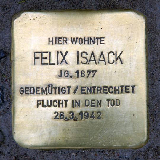 Stolperstein à la mémoire de Felix Isaack