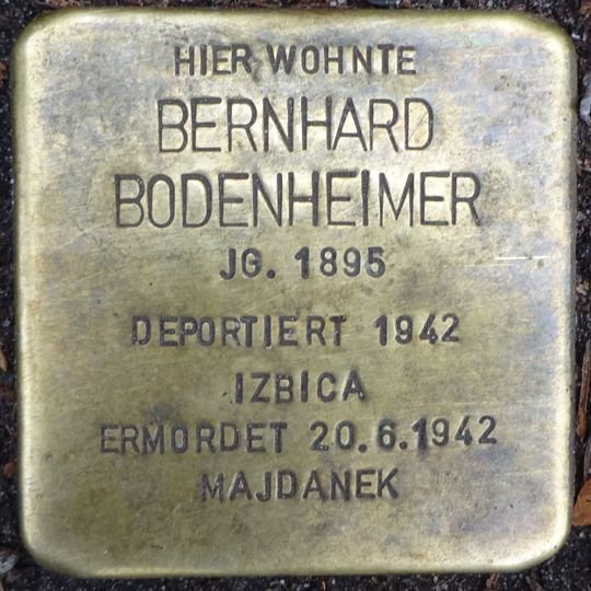 Stolperstein en memoria de Bernhard Bodenheimer