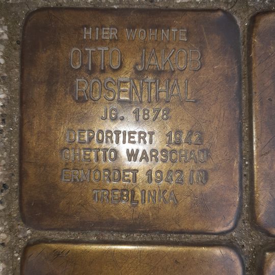 Stolperstein à la mémoire de Otto Jakob  Rosenthal
