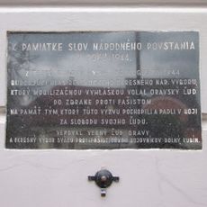 Župný dom, tabuľa pamätná