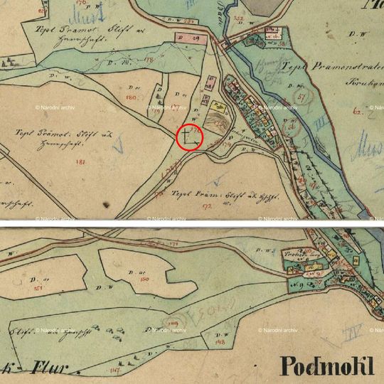 Kříž západně od Podmokel