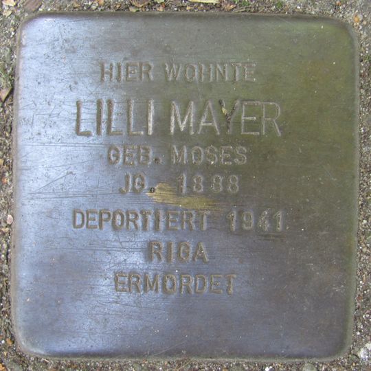 Stolperstein dedicated to Lilli Mayer