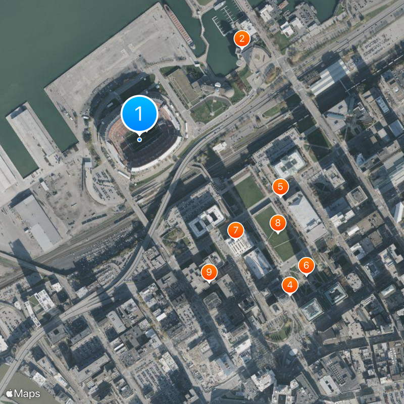 Cleveland Stadium Mapa