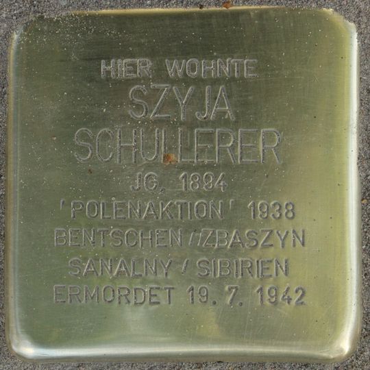 Stolperstein en memoria de Szyja Schullerer