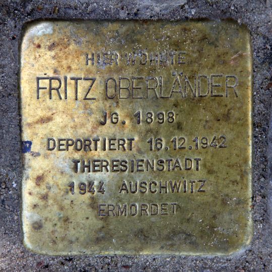 Stolperstein dedicated to Fritz Oberländer