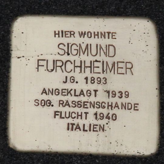 Stolperstein dedicated to Sigmund Furchheimer