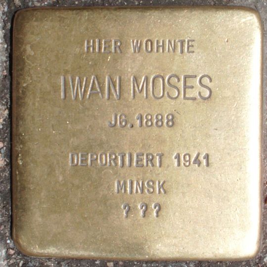 Stolperstein dedicated to Iwan Moses